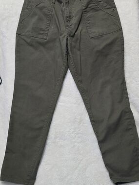 Banana Republic Women's Utility Pants Size 12 Olive Army Green Patch Pocket Stra